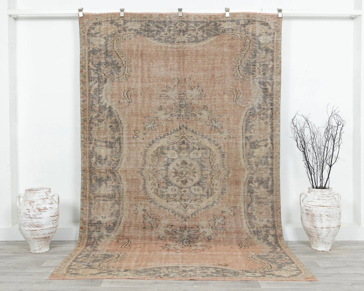 Multicolor Turkish Oushak Rug 5' 8" x 9' 2" Hand-Knotted | No. VR85219