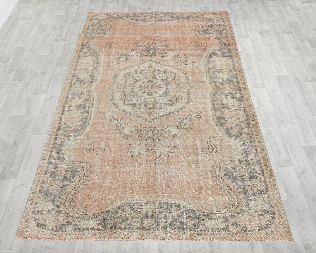 Multicolor Turkish Oushak Rug 5' 8" x 9' 2" Hand-Knotted | No. VR85219