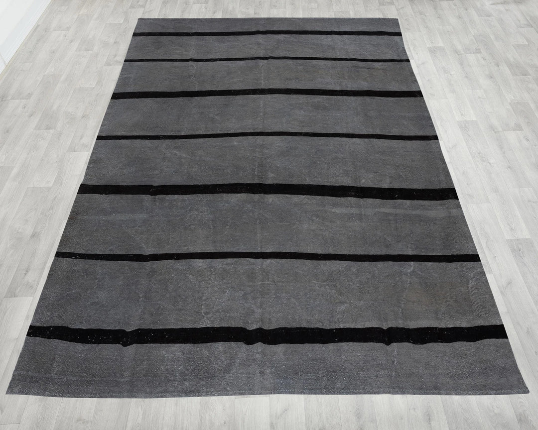 Gray Kilim Rug 9' 6" x 13' 1" | No. VR85282