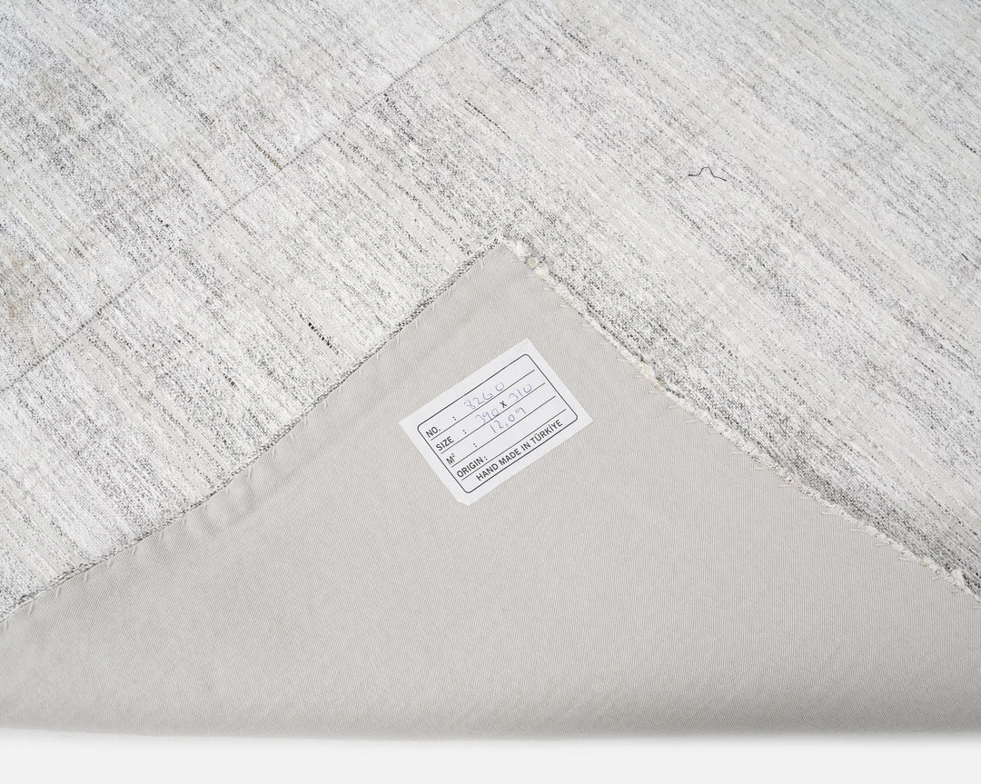 White Turkish Kilim Rug 10' 2" x 12' 10" Flat-Weave view 10