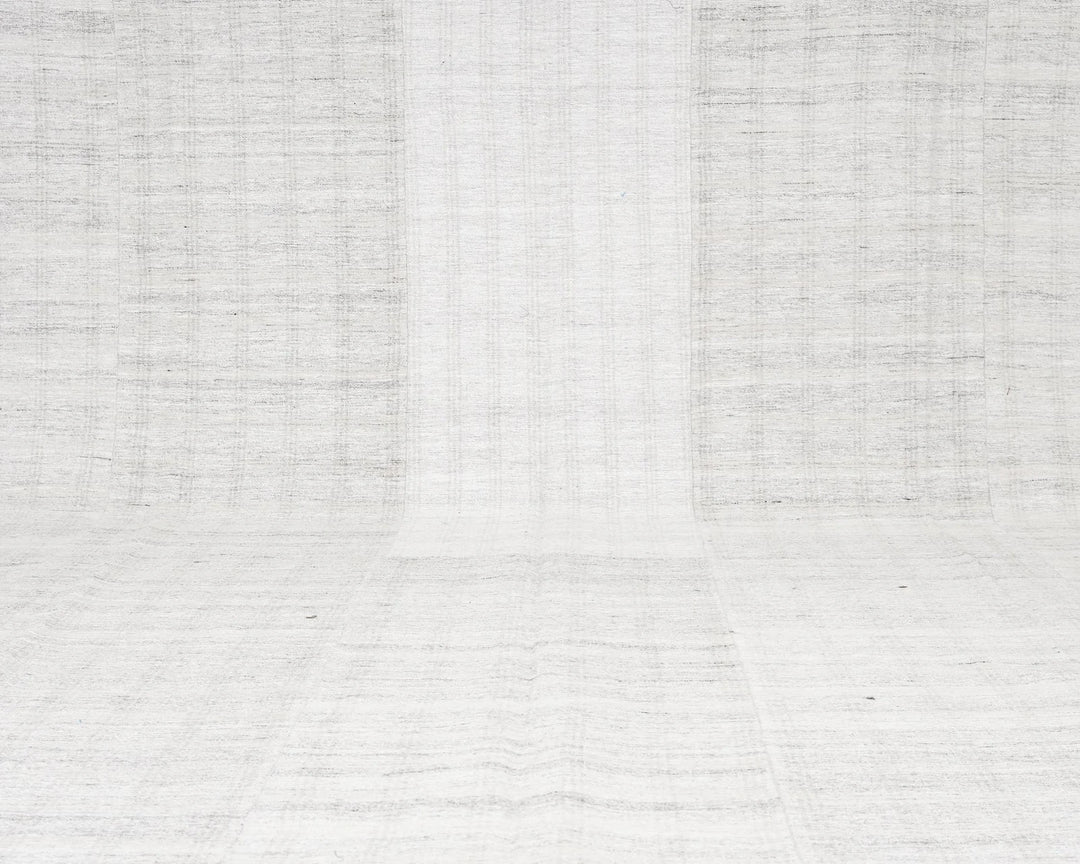 White Turkish Kilim Rug 10' 2" x 12' 10" Flat-Weave view