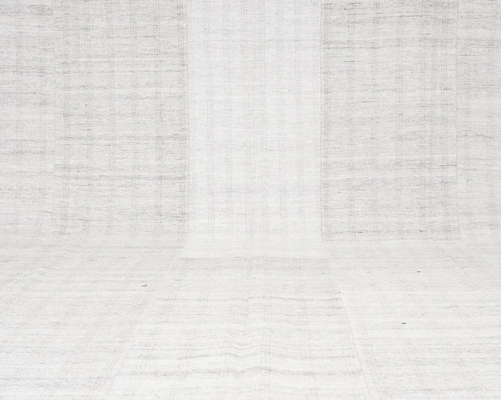 White Turkish Kilim Rug 10' 2" x 12' 10" Flat-Weave view