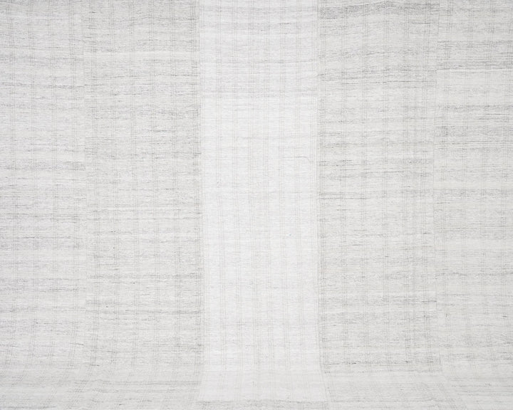 White Turkish Kilim Rug 10' 2" x 12' 10" Flat-Weave close-up