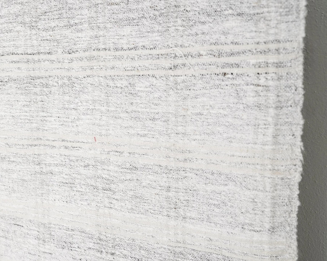 White Turkish Kilim Rug 10' 2" x 12' 10" Flat-Weave pattern