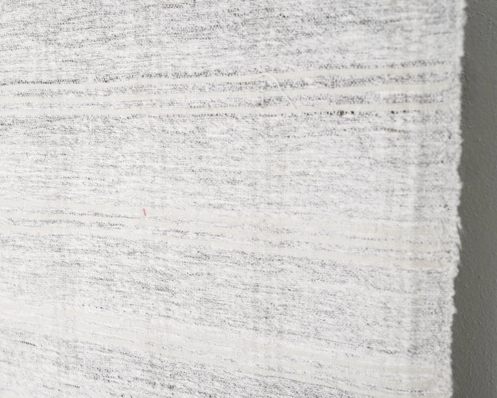 White Turkish Kilim Rug 10' 2" x 12' 10" Flat-Weave pattern