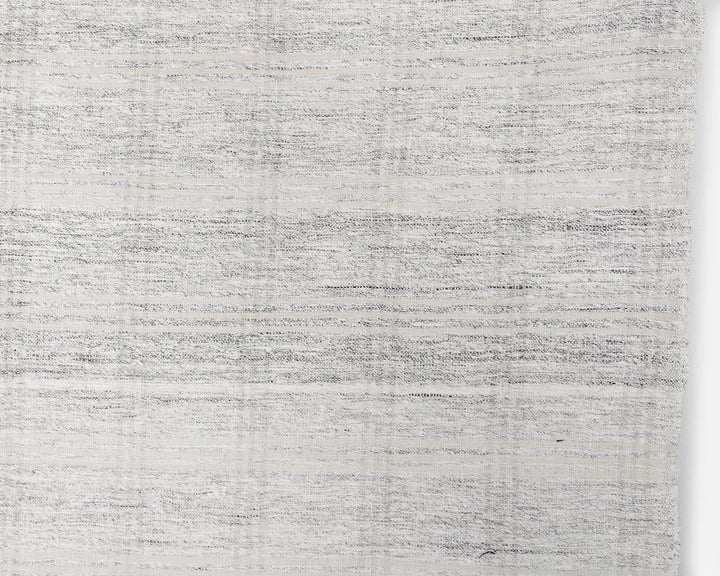 White Turkish Kilim Rug 10' 2" x 12' 10" Flat-Weave border