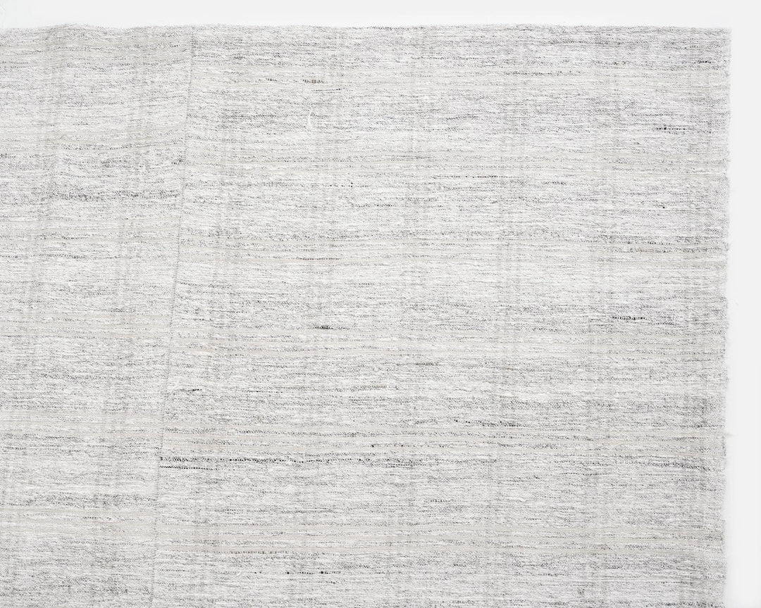 White Turkish Kilim Rug 10' 2" x 12' 10" Flat-Weave texture