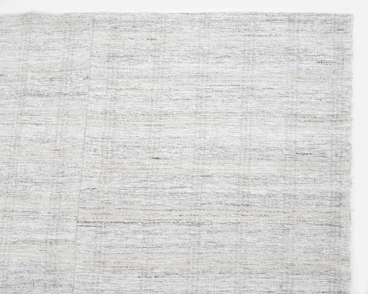 White Turkish Kilim Rug 10' 2" x 12' 10" Flat-Weave texture