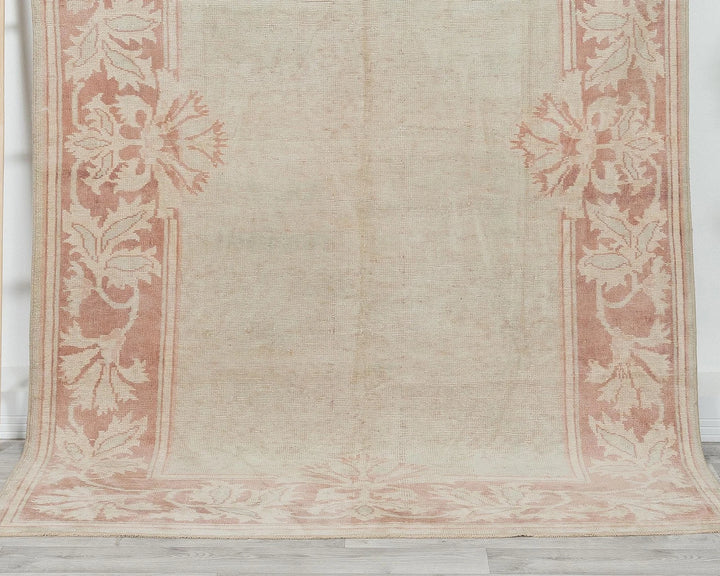 Beige Turkish Oushak Rug 5' 3" x 8' 4" Hand-Knotted | No. VR85428