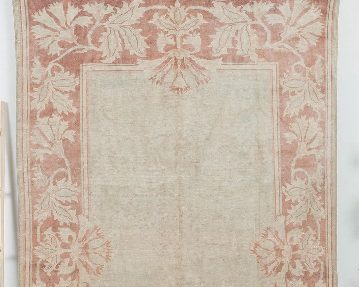 Beige Turkish Oushak Rug 5' 3" x 8' 4" Hand-Knotted | No. VR85428