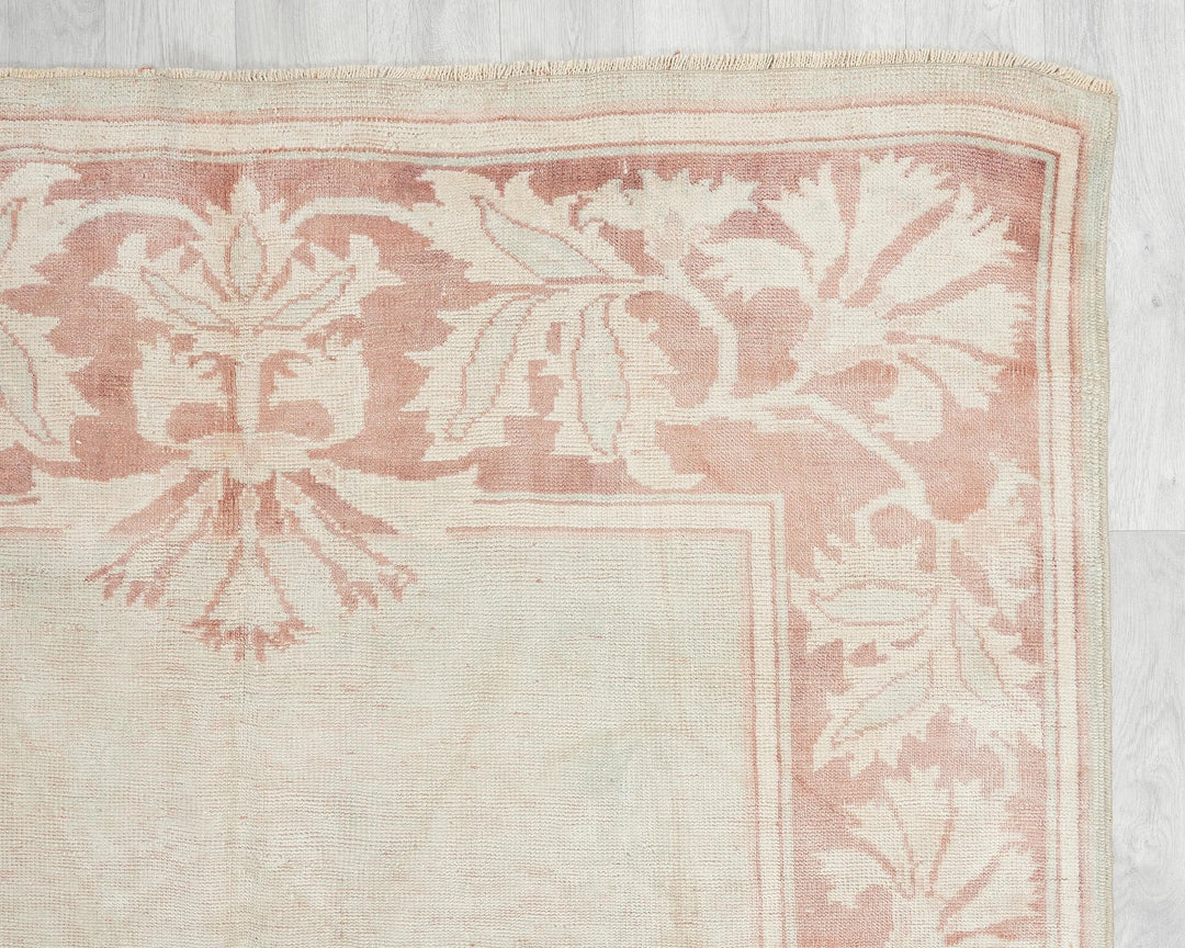Beige Turkish Oushak Rug 5' 3" x 8' 4" Hand-Knotted | No. VR85428