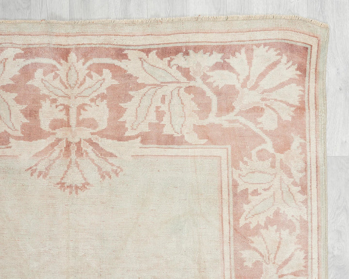 Beige Turkish Oushak Rug 5' 3" x 8' 4" Hand-Knotted | No. VR85428