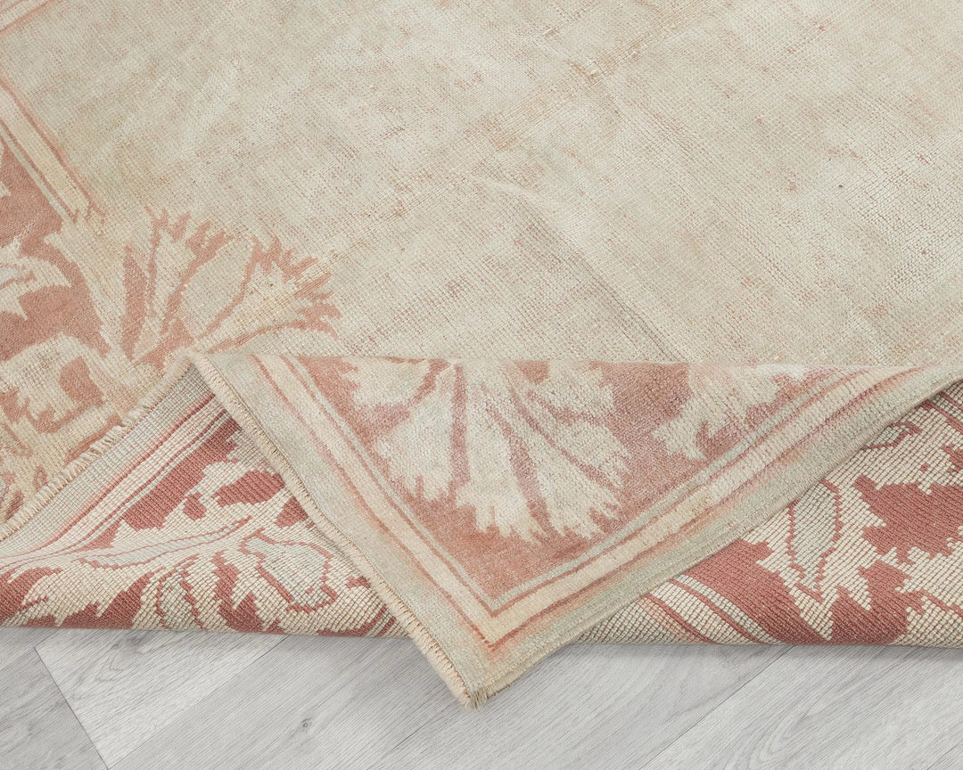 Beige Turkish Oushak Rug 5' 3" x 8' 4" Hand-Knotted | No. VR85428