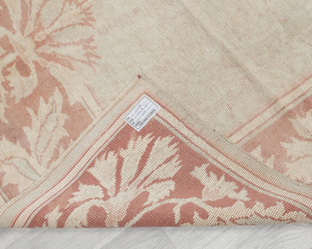 Beige Turkish Oushak Rug 5' 3" x 8' 4" Hand-Knotted | No. VR85428