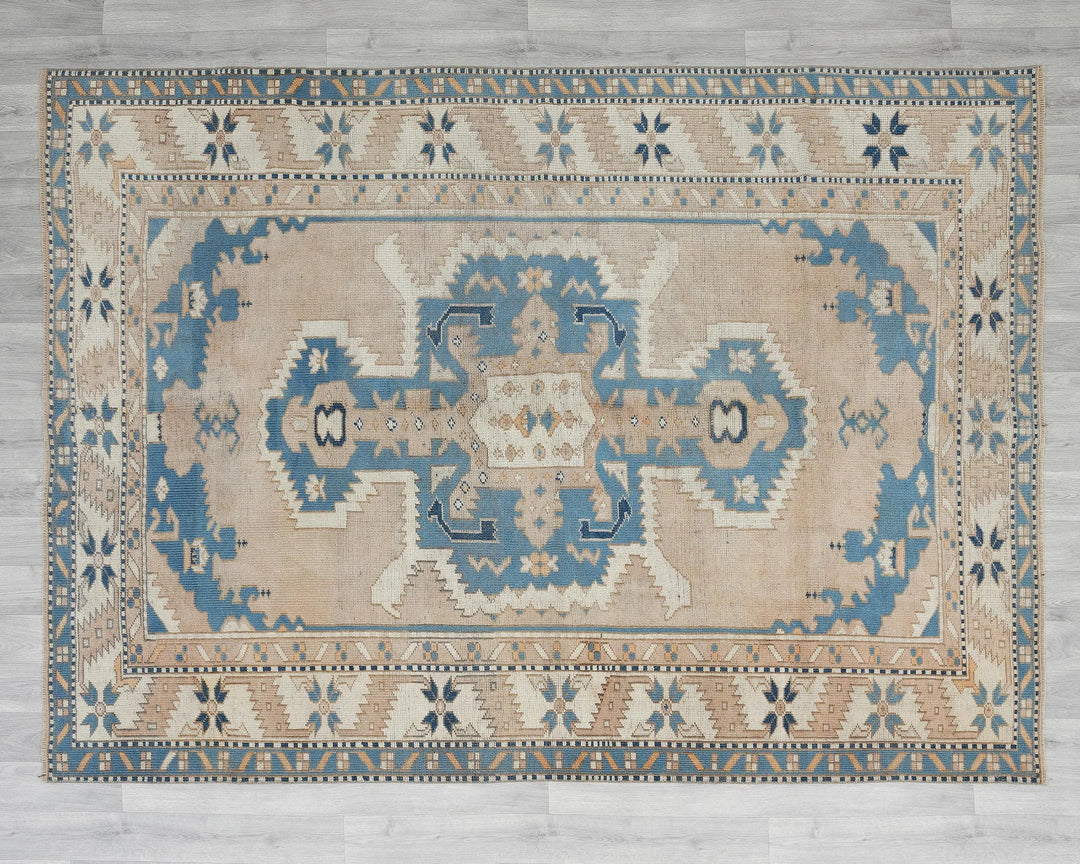 Multicolor Turkish Oushak Rug 5' 11" x 7' 8" Hand-Knotted | No. VR85449