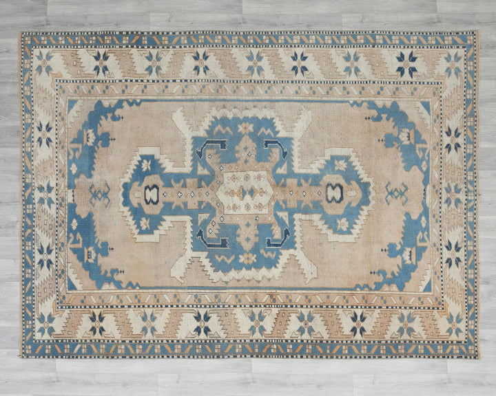 Multicolor Turkish Oushak Rug 5' 11" x 7' 8" Hand-Knotted | No. VR85449
