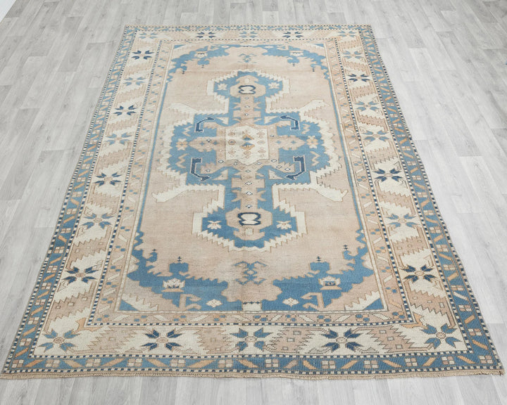 Multicolor Turkish Oushak Rug 5' 11" x 7' 8" Hand-Knotted | No. VR85449