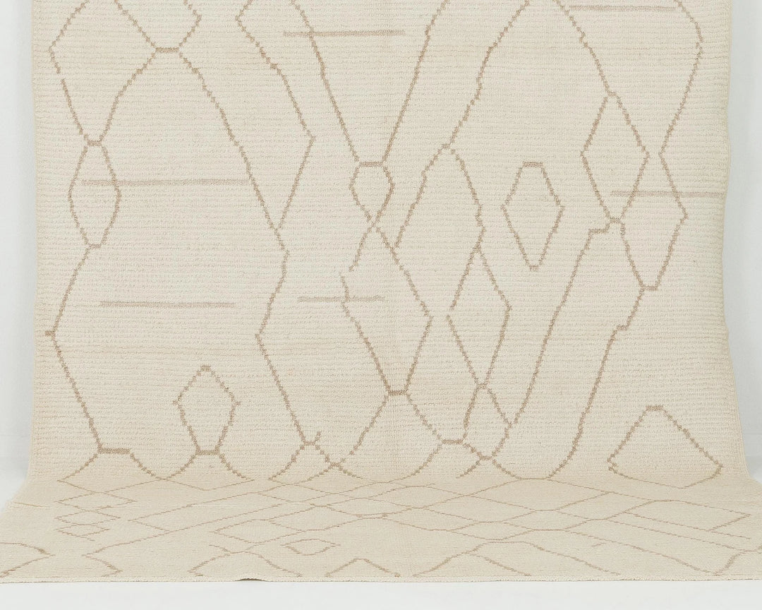 Beige Turkish Oushak Rug 6' 9" x 10' Hand-Knotted | No. VR85509