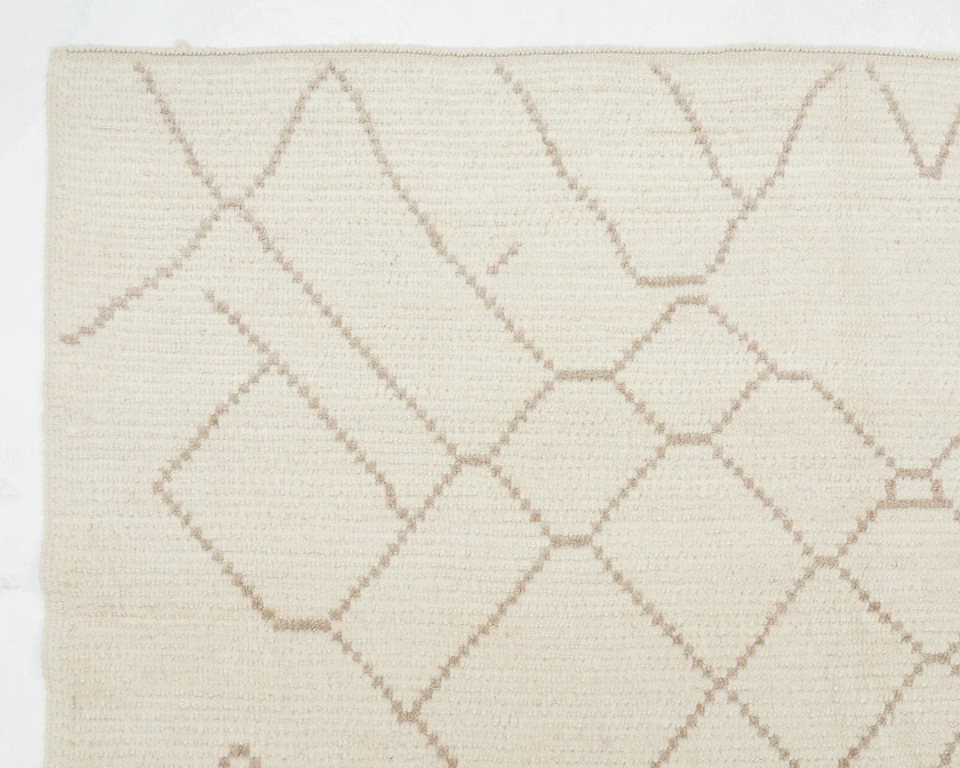 Beige Turkish Oushak Rug 6' 9" x 10' Hand-Knotted | No. VR85509