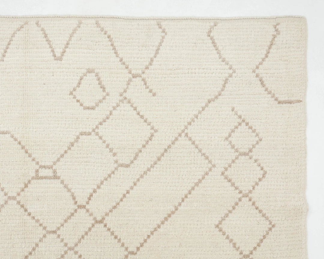 Beige Turkish Oushak Rug 6' 9" x 10' Hand-Knotted | No. VR85509