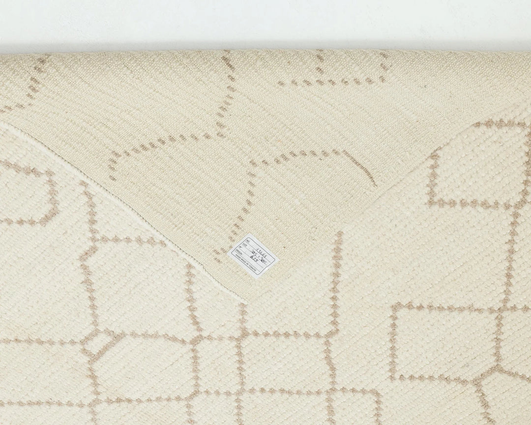 Beige Turkish Oushak Rug 6' 9" x 10' Hand-Knotted | No. VR85509