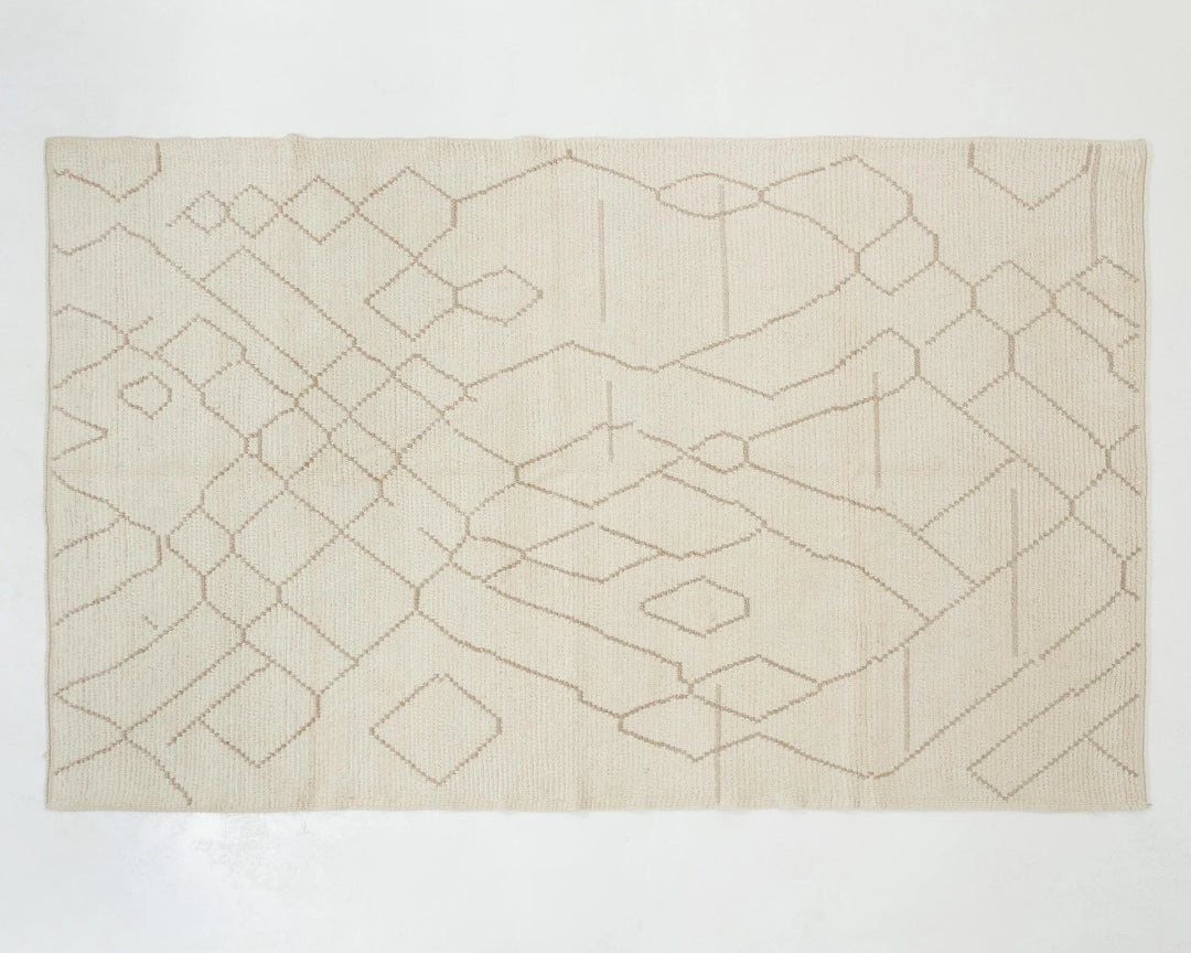 Beige Turkish Oushak Rug 6' 9" x 10' Hand-Knotted | No. VR85509