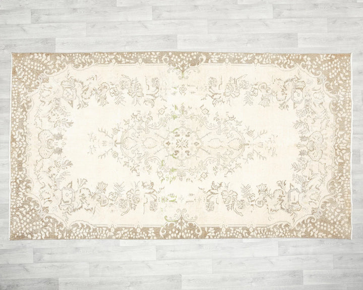 Brown Turkish Oushak Rug 9' 5" x 4' 11" Hand-Knotted | No. VR85519