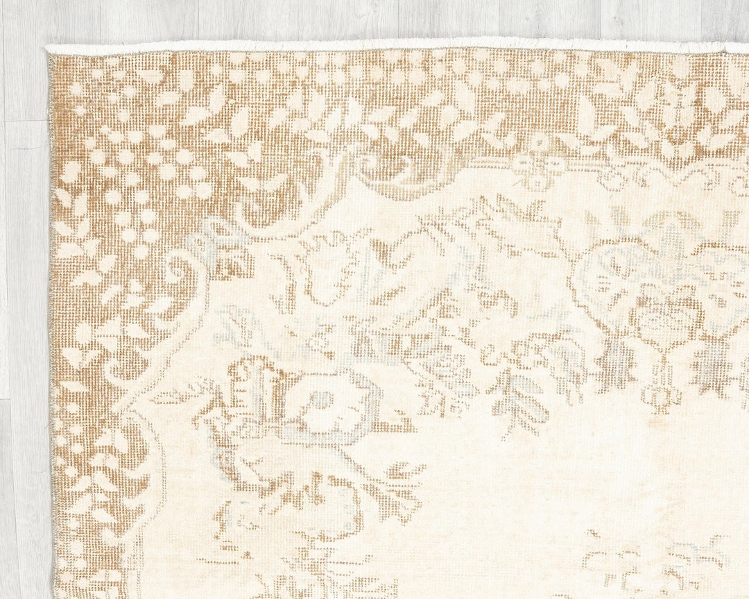 Brown Turkish Oushak Rug 9' 5" x 4' 11" Hand-Knotted | No. VR85519