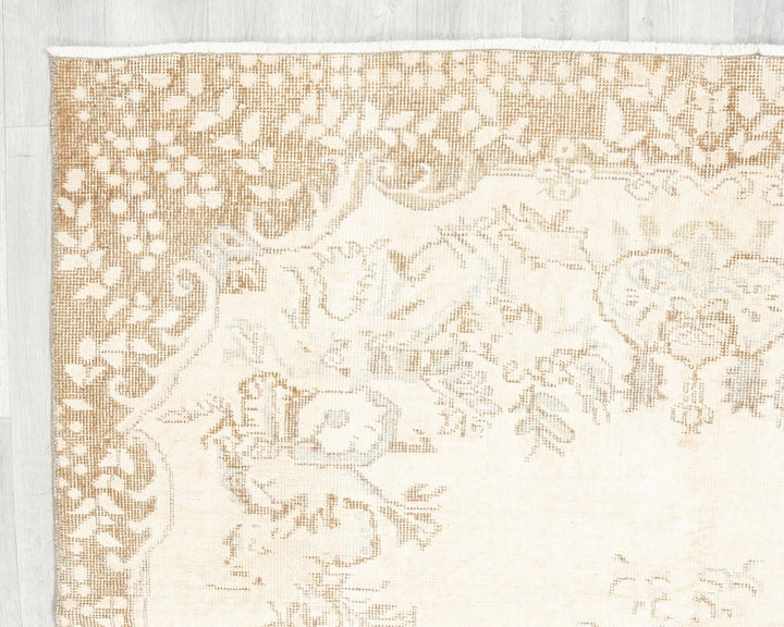 Brown Turkish Oushak Rug 9' 5" x 4' 11" Hand-Knotted | No. VR85519