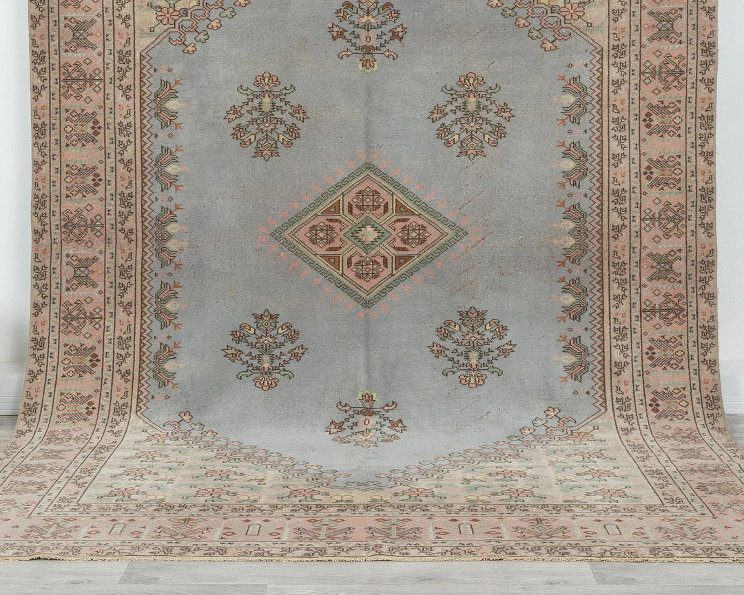 Blue Turkish Oushak Rug 6' 11" x 9' 8" Hand-Knotted | No. VR85585