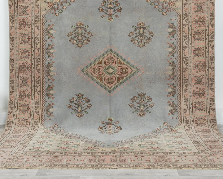 Blue Turkish Oushak Rug 6' 11" x 9' 8" Hand-Knotted | No. VR85585