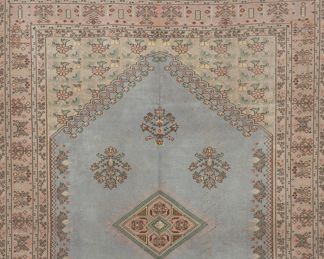 Blue Turkish Oushak Rug 6' 11" x 9' 8" Hand-Knotted | No. VR85585