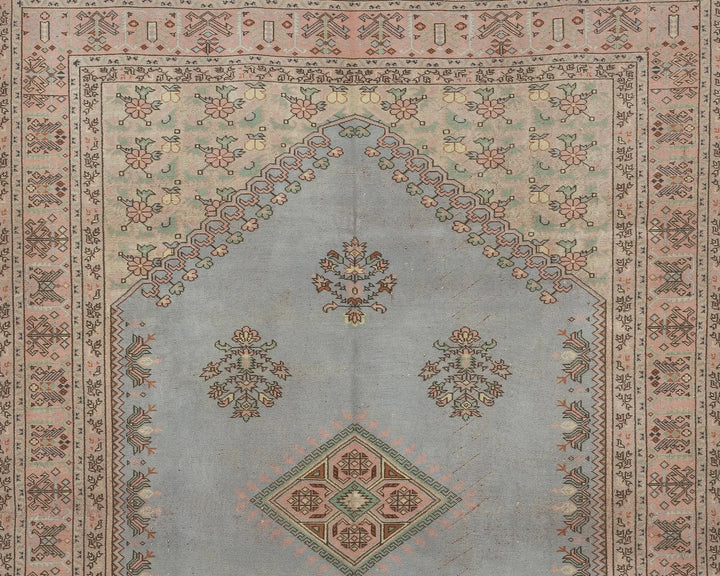 Blue Turkish Oushak Rug 6' 11" x 9' 8" Hand-Knotted | No. VR85585