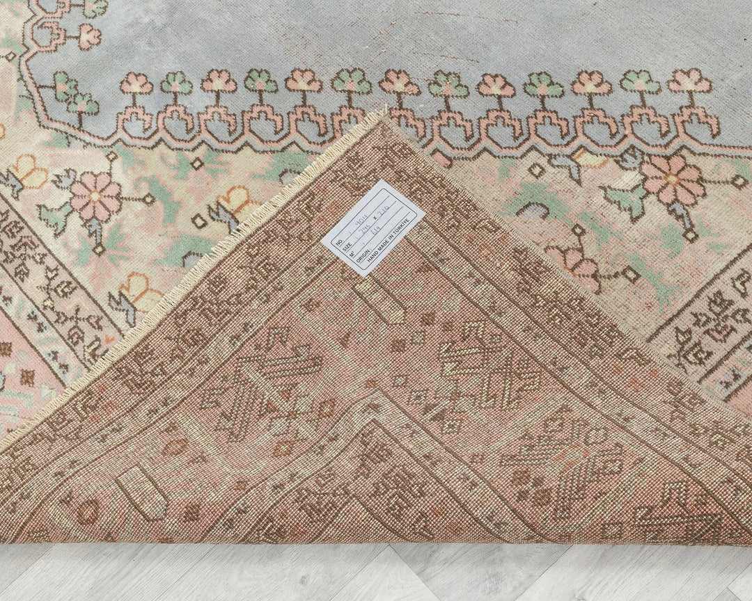 Blue Turkish Oushak Rug 6' 11" x 9' 8" Hand-Knotted | No. VR85585
