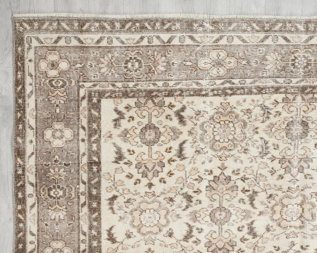 Multicolor Turkish Oushak Rug 6' 11" x 9' 11" Hand-Knotted | No. VR85602