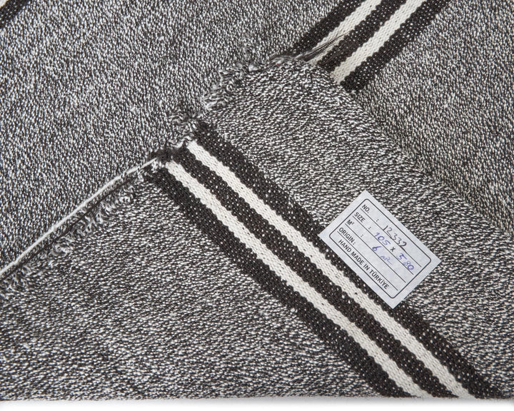Gray Turkish Kilim Rug 3' 5" x 19' Flat-Weave | No. VR85603