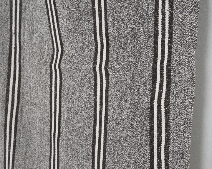 Gray Turkish Kilim Rug 3' 5" x 19' Flat-Weave | No. VR85603