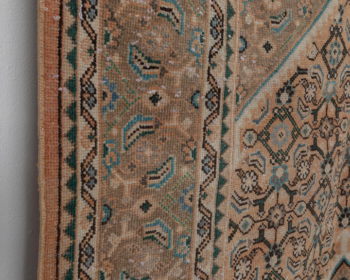 Multicolor Turkish Oushak Rug 6'7" x 9'6" Hand-Knotted close-up