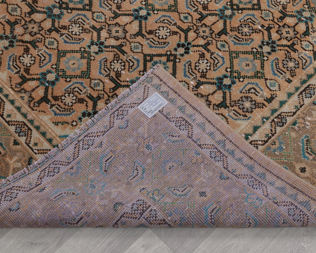 Multicolor Turkish Oushak Rug 6'7" x 9'6" Hand-Knotted texture