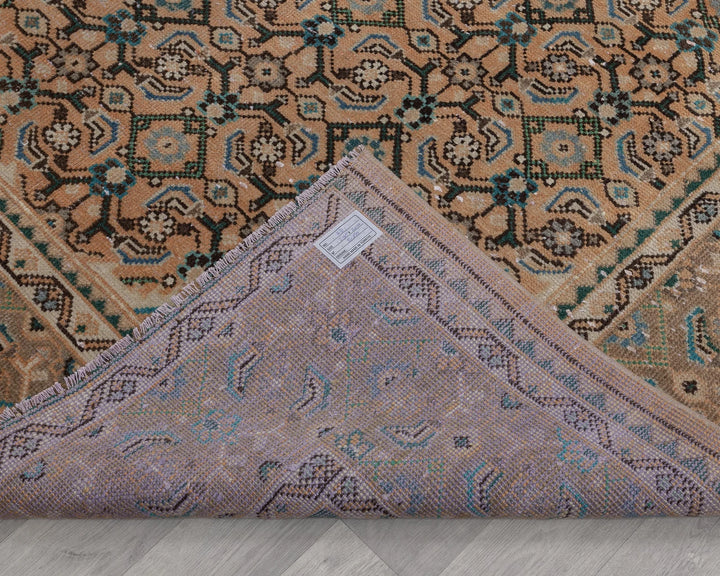 Multicolor Turkish Oushak Rug 6'7" x 9'6" Hand-Knotted texture
