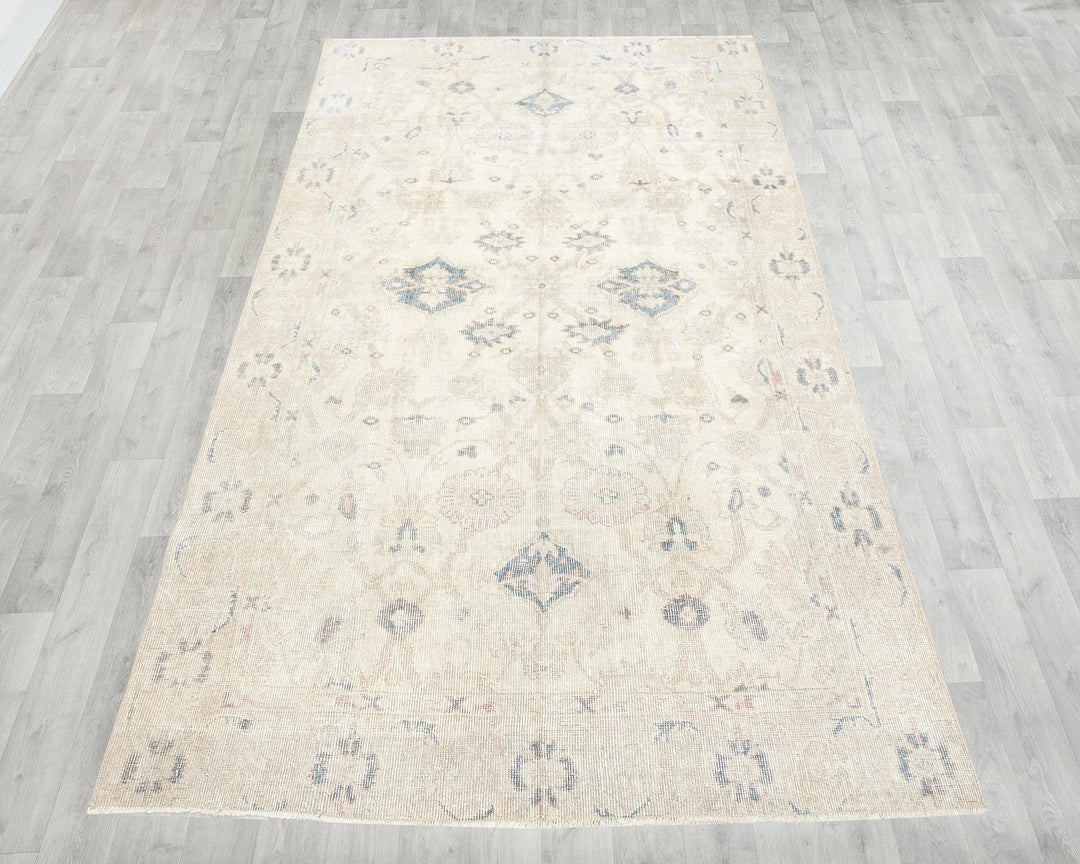 Multicolor Turkish Oushak Rug 4'5" x 8'1" Hand-Knotted | No. VR85904