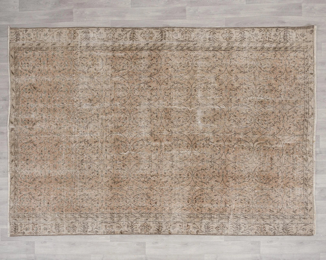 Multicolor Turkish Oushak Rug 6'5" x 8'10" Hand-Knotted | No. VR86024