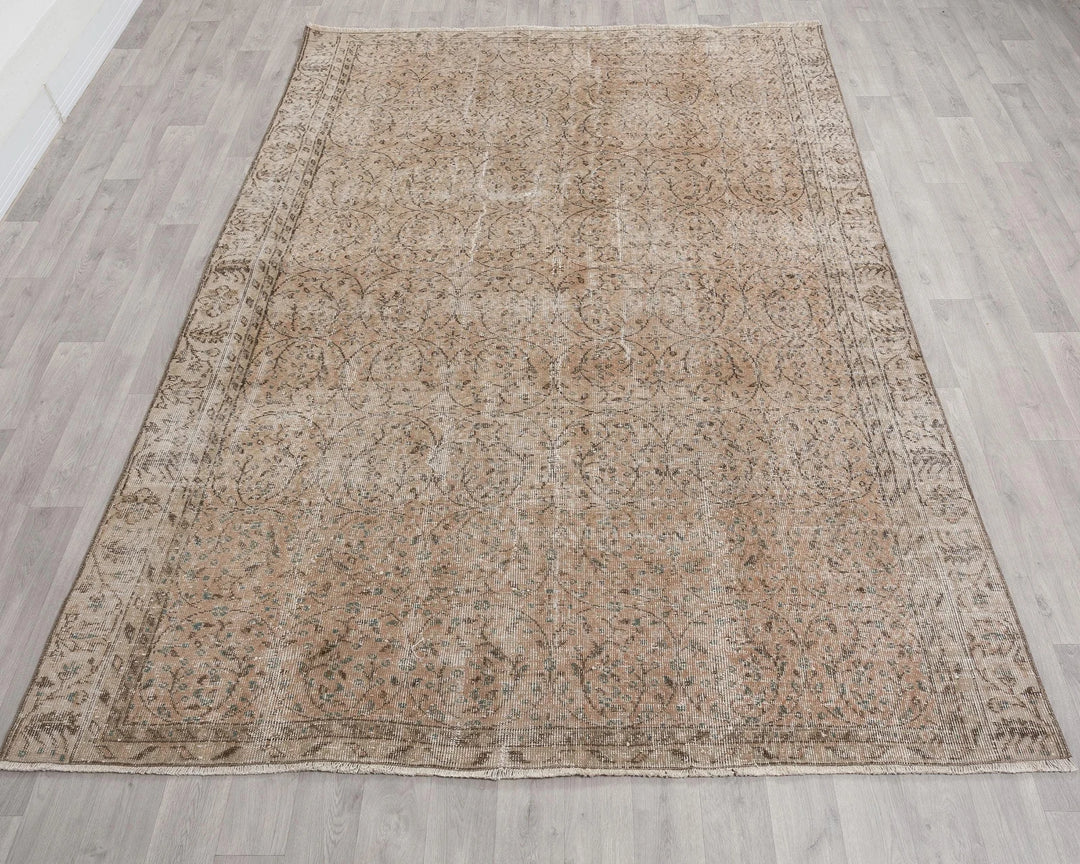 Multicolor Turkish Oushak Rug 6'5" x 8'10" Hand-Knotted | No. VR86024