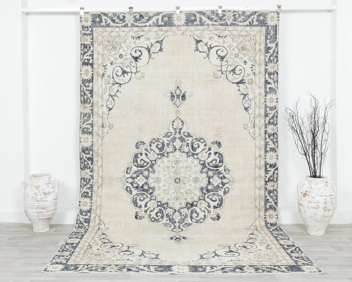 Multicolor Turkish Oushak Rug 6'6" x 10'7" Hand-Knotted | No. VR86056