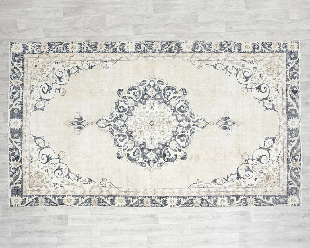 Multicolor Turkish Oushak Rug 6'6" x 10'7" Hand-Knotted | No. VR86056