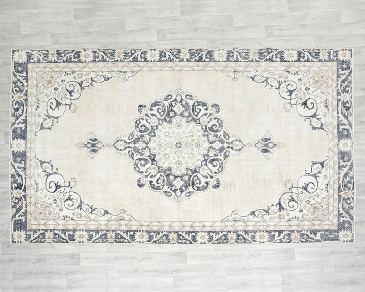 Multicolor Turkish Oushak Rug 6'6" x 10'7" Hand-Knotted | No. VR86056