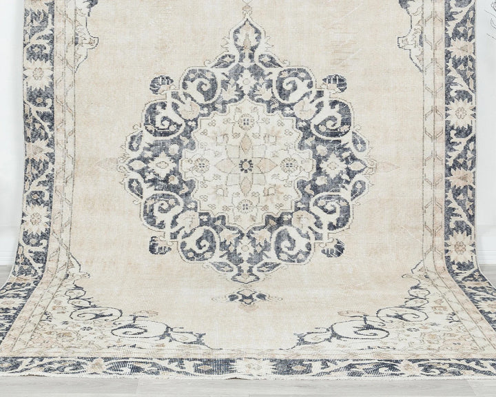 Multicolor Turkish Oushak Rug 6'6" x 10'7" Hand-Knotted | No. VR86056