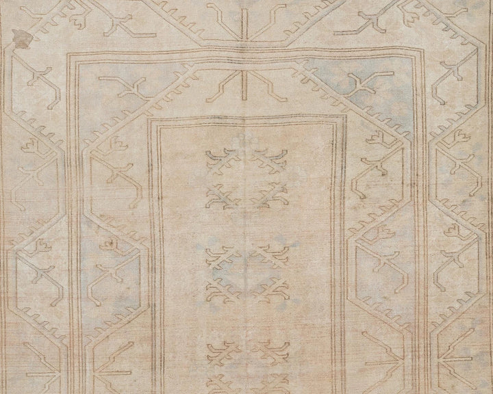 Beige Turkish Oushak Rug 6'5" x 9'8" Hand-Knotted | No. VR86172