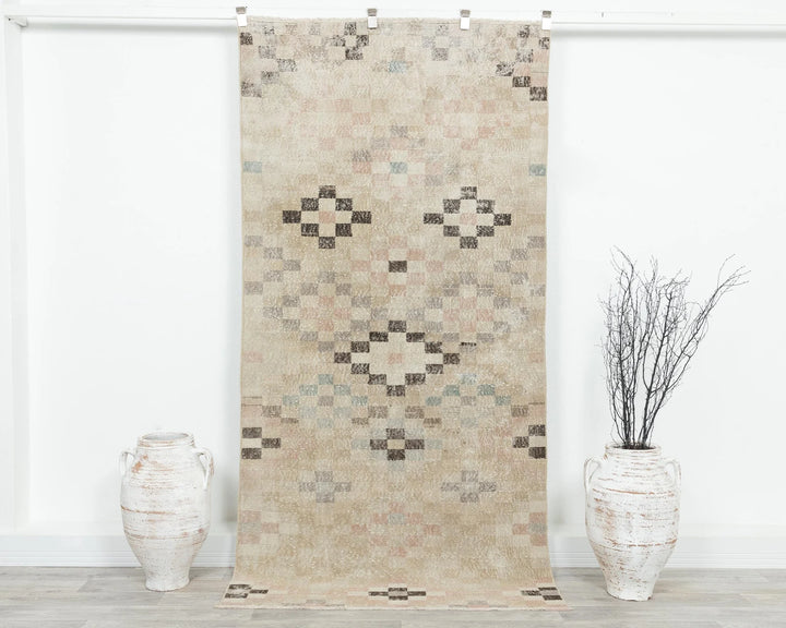 Multicolor Turkish Oushak Rug 3'9" x 7'9" Hand-Knotted | No. VR86177