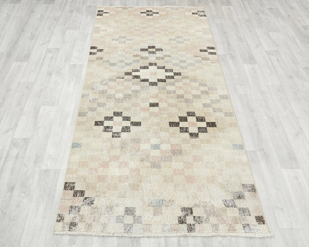 Multicolor Turkish Oushak Rug 3'9" x 7'9" Hand-Knotted | No. VR86177